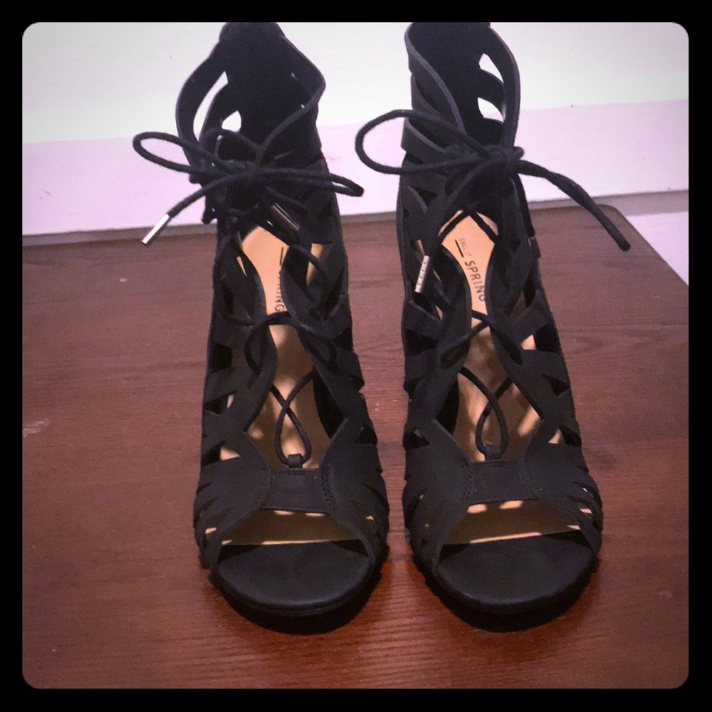Black thick heels